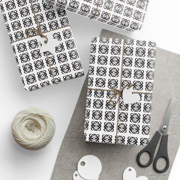Logo Luxe Designer Premium Wrapping Paper - White