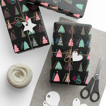 Christmas Tree TS Designer Premium Wrapping Paper - BK