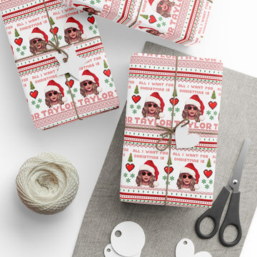 All I Want for Christmas is Taylor Retro Designer Premium Wrapping Paper
