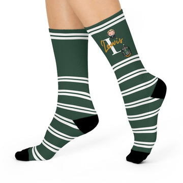 Personalized Slytherin Potter Socks - Name and Initial Socks - Racing Green
