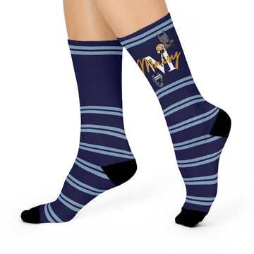 Personalized Ravenclaw Potter Socks - Name and Initial Socks - Navy