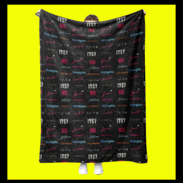 Taylors Album Plush Blanket - Soot Black