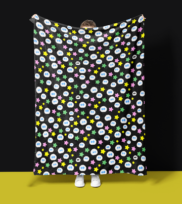 Totoro Dust Bunnies Plush Blanket - Soot Black