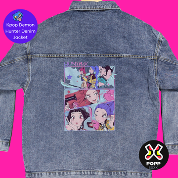 Anime K-pop Demon Hunter Denim Jacket – Anime & K-pop Fan Merch 2025 | PoppSoXX
