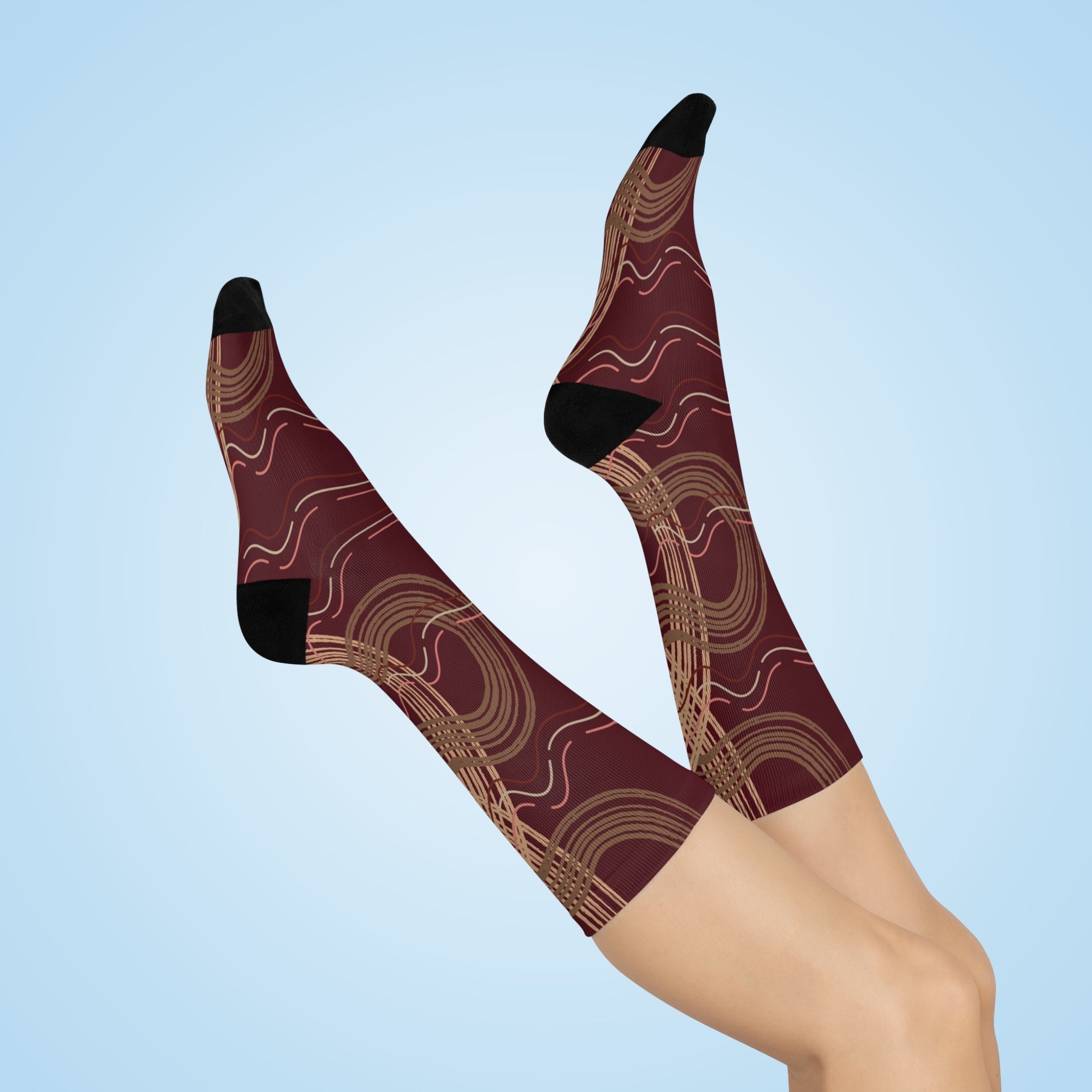 Mulled Wine Swirl Designer Premium Crew Socks