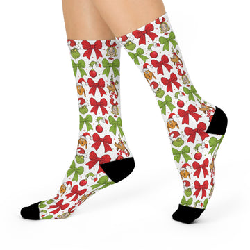 Grinchmas Coquette Bow Grinch Socks