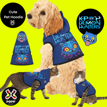 Blue Derpy Kpop Demon Hunter Pet Hoodie- Fun Pet Fashion