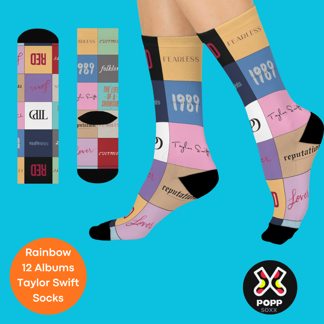 Rainbow TS Album Designer Premium Crew Socks- One Size