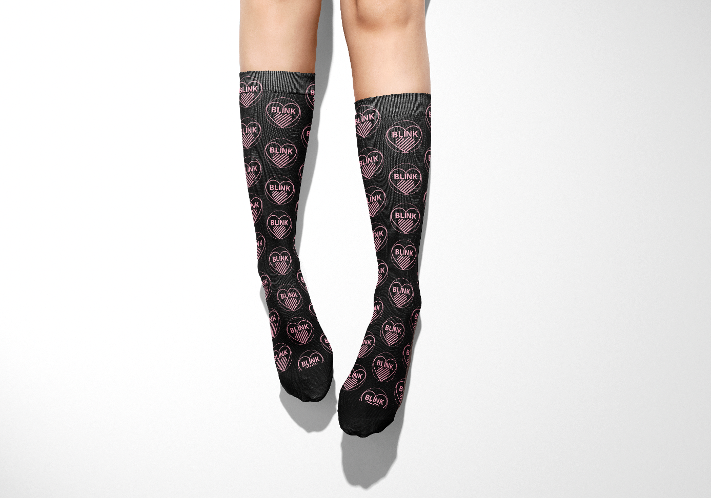 Black Blink Designer Premium Crew Socks- One Size
