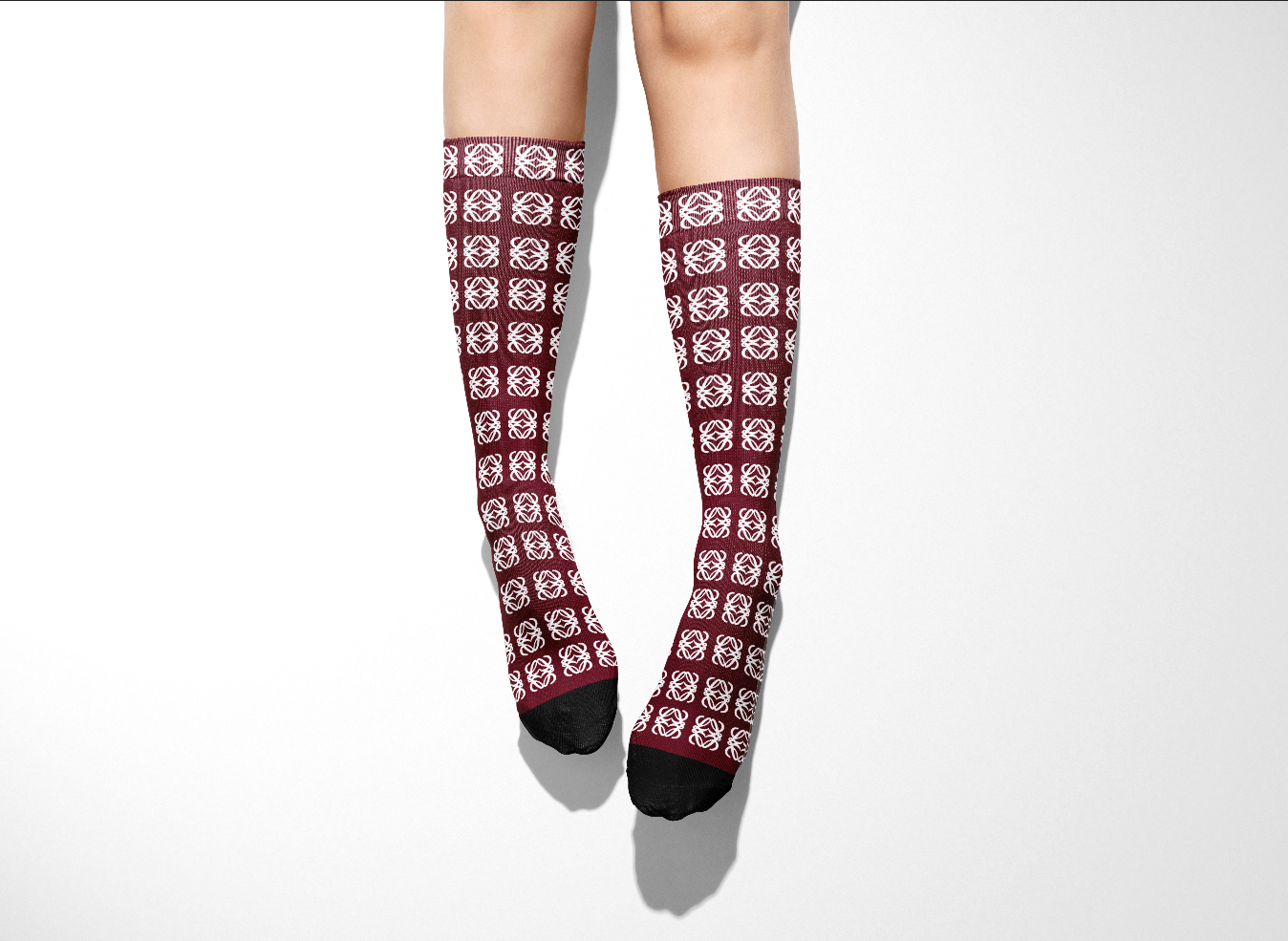 Winter Wine Logo Luxe Designer Crew Socks- Crystal