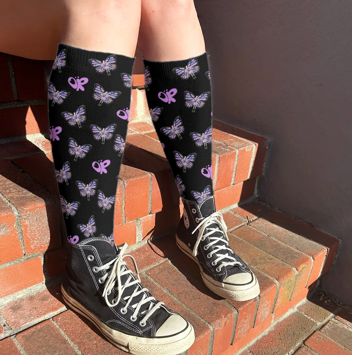 Black Olivia OR Designer Premium Crew Socks- One Size