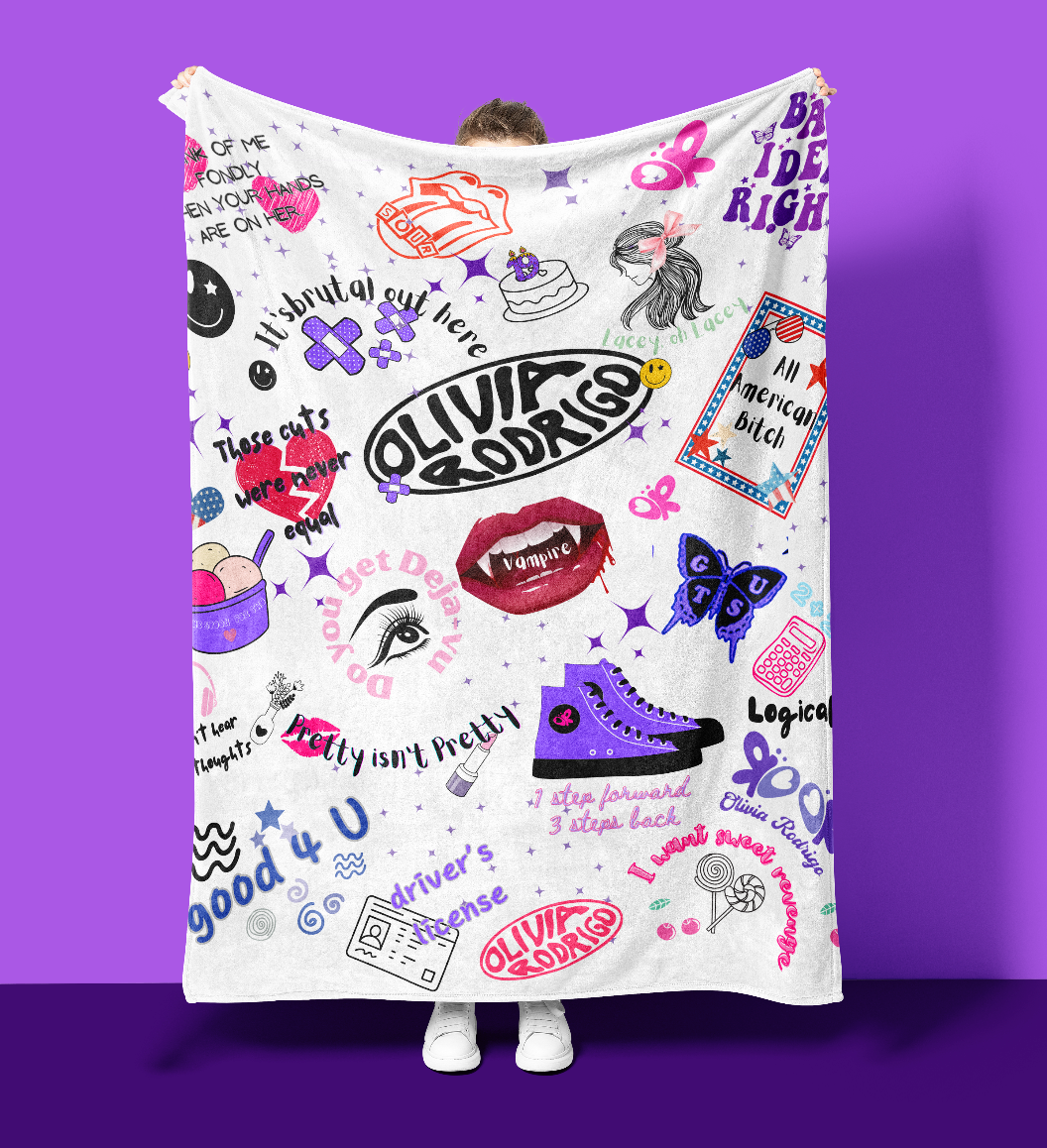 Olivia R Lyrics Plush Blanket Design